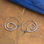 Arihant Silver Plated Spiral Unique Waterdrop Dangle Statement Earrings
