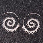 Arihant Spiral Silver Plated Circular Drop Earrings