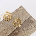 Arihant Spiral Gold Plated Circular Drop Earrings