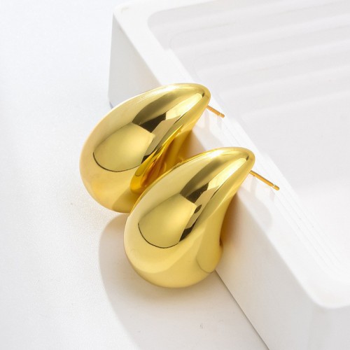Arihant 18K Gold Plated Glossy Chunky Dome Drop Earrings