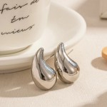 Arihant Silver Plated Glossy Chunky Dome Drop Earrings