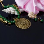 Arihant Green Copper Plated Pearl Necklace Set 44003
