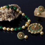 Arihant Green GP Kundan studded Pearl Necklace Set 44005