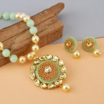 Arihant Green GP Kundan studded Pearl Necklace Set 44028