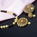 Arihant Black GP Kundan studded Pearl Necklace Set 44036