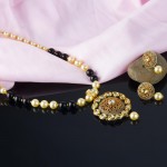 Arihant Black GP Kundan studded Pearl Necklace Set 44036