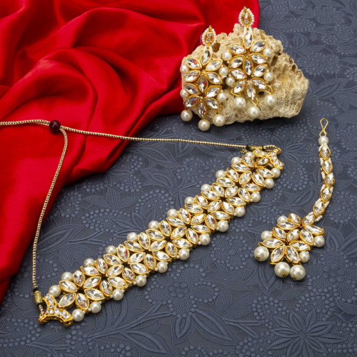 Arihant Floral Crystal & Pearl Wonderful Jewel...