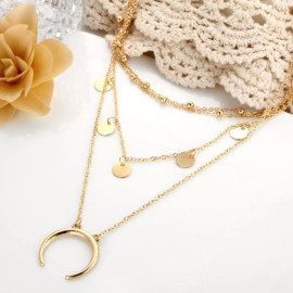 Arihant Moon Triple Layered Fashion Necklace for Women/Girls 44085
