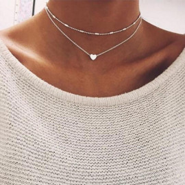 Arihant Splendid Heart Inspired Double Layered Marvelous Necklace For Women/Girls 44087