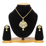 Arihant Delicate Kundan & Pearl Floral Design Gold Plated Necklace Set for Women/Girls 44108