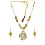 Arihant Designer Kundan & Pearl Gold Plated Delicate Necklace Set for Women/Girls 44119
