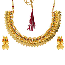Arihant Designer Coinez Gold Plated Elegant Necklace Set for Women/Girls 44123