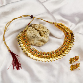 Arihant Designer Coinez Gold Plated Elegant Necklace Set for Women/Girls 44123