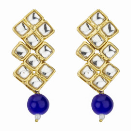 Arihant Gold Plated Kundan Studded Blue Necklace Set for Women 44134