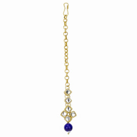 Arihant Gold Plated Kundan Studded Blue Necklace Set for Women 44134