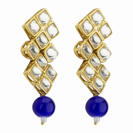 Arihant Gold Plated Kundan Studded Blue Necklace Set for Women 44134