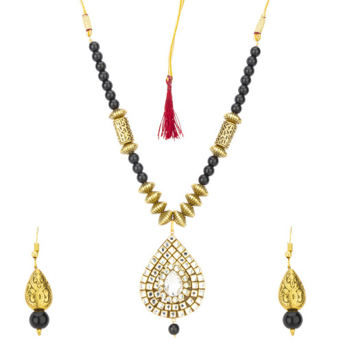 Arihant Black Gold Plated Stone Studded & Bead...