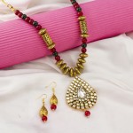 Arihant Multi Gold Plated Stone Studded & Beaded Jewellery Set 44139