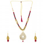 Arihant Multi Gold Plated Stone Studded & Beaded Jewellery Set 44139