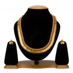 Arihant Red & Green Gold Plated Stone Studded Coin Jewellery Set 44142