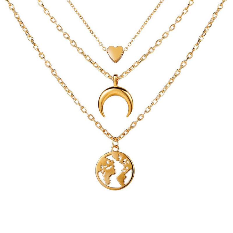 Arihant Gold Plated Trending Globe Inspired Layered Necklace Set (CT-NCK-44161) 44161