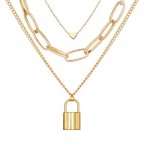 Arihant Gold Plated Trending Lock Inspired Layered Necklace Set