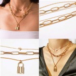 Arihant Gold Plated Trending Lock Inspired Layered Necklace Set