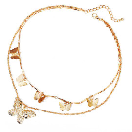 Arihant Gold Plated Butterfly Inspired Layered Necklace (CT-NCK-44165) 44165