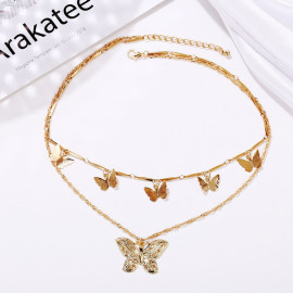 Arihant Gold Plated Butterfly Inspired Layered Necklace (CT-NCK-44165) 44165