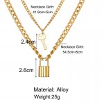 Arihant Stunning Gold Plated Lock Key Design Necklace for Women/Girls