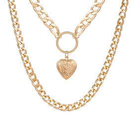 Arihant Marvelous Heart Gold Plated Necklace For Women/Girls 44167