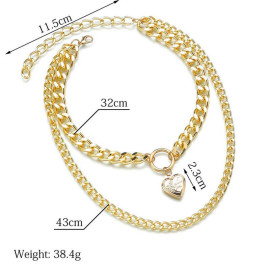 Arihant Marvelous Heart Gold Plated Necklace For Women/Girls 44167