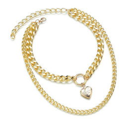 Arihant Marvelous Heart Gold Plated Necklace For Women/Girls 44167