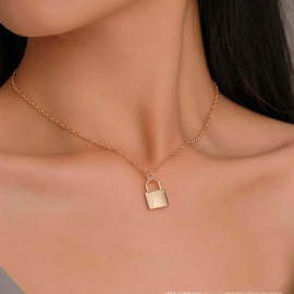 Arihant Mesmerizing Lock Design Gold Plated Necklace For Women/Girls 44169