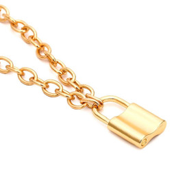 Arihant Mesmerizing Lock Design Gold Plated Necklace For Women/Girls 44169