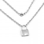 Arihant Glitzy Lock Design Silver Plated Chain Necklace For Women/Girls 44170