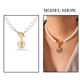 Arihant Plushy Pearl Gold Plated Necklace Women/Girls 44179