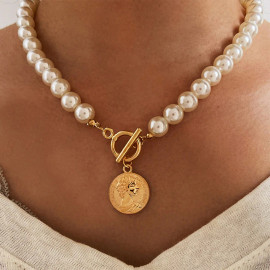 Arihant Plushy Pearl Gold Plated Necklace Women/Girls 44179