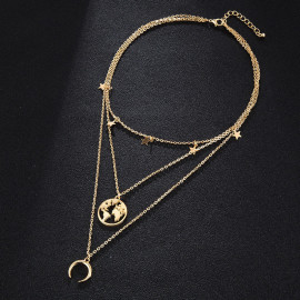 Arihant Marvelous Designer Gold Plated Multi Strand Necklace For Women/Girls 44186