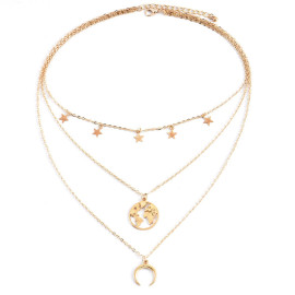 Arihant Marvelous Designer Gold Plated Multi Strand Necklace For Women/Girls 44186