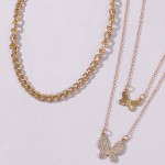 Arihant AD Butterfly Multi Strand Gold Plated Necklace For Women/Girls 44192