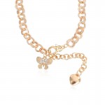 Arihant Stunning Butterfly Heart Gold Plated Necklace For Women/Girls 44201