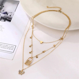 Arihant Jewellery For Women Gold Plated Layered Necklace 44204