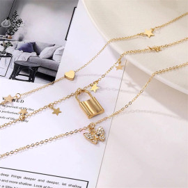 Arihant Jewellery For Women Gold Plated Layered Necklace 44204