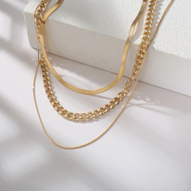Arihant Jewellery For Women Gold Plated Gold-Toned Layered Necklace 44224