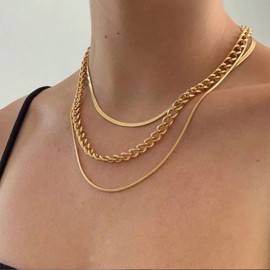 Arihant Jewellery For Women Gold Plated Gold-Toned Layered Necklace 44224