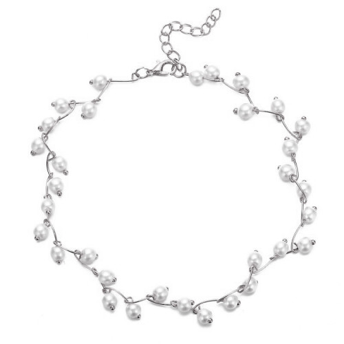 Arihant Pearl Single Layer Silver Plated Necklace ...