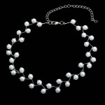 Arihant Pearl Single Layer Silver Plated Necklace Jewellery For Women 44227