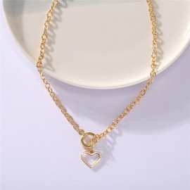 Arihant Heart Gold Plated Single Chain Necklace Jewellery For Women 44231
