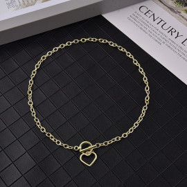 Arihant Heart Gold Plated Single Chain Necklace Jewellery For Women 44231
